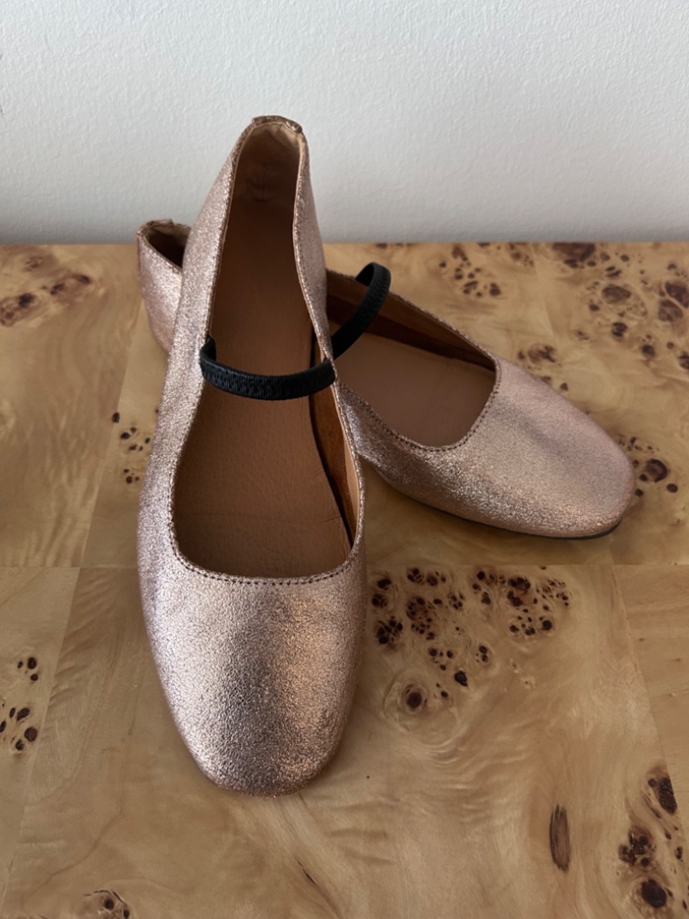 EXC Madewell Greta Rose Gold Metallic Mary Jane Ballet Flats 8-8.5